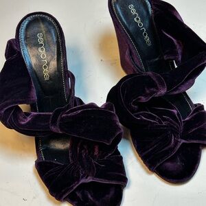 Sergio Rossi Deep Purple Velvet Heels